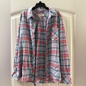 Plaid Button-Up Shirt
